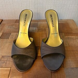 Bruno Magli Suede Wedge Mules